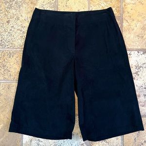 Jil Sander Bermuda Shorts Black Faux Suede Size 36